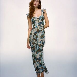 Realisation Par Floral Blue and Green Dress